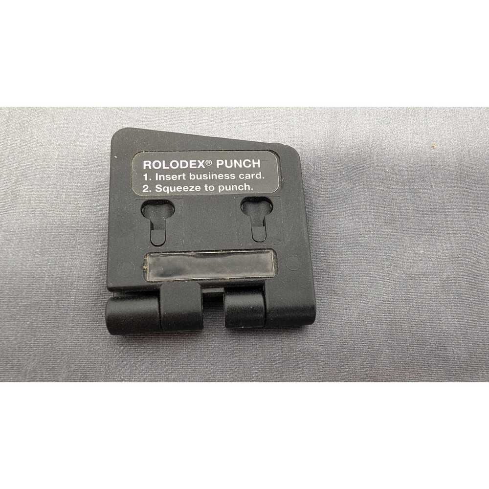 Rolodex Business Card 2 Hole Punch Black Portable Rotary File Organizer Plastic